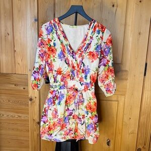 Gianni Bini Floral V-Neck Jumpsuit